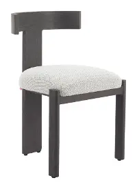 Tiana Black and Beige Outdoor Dining Chair