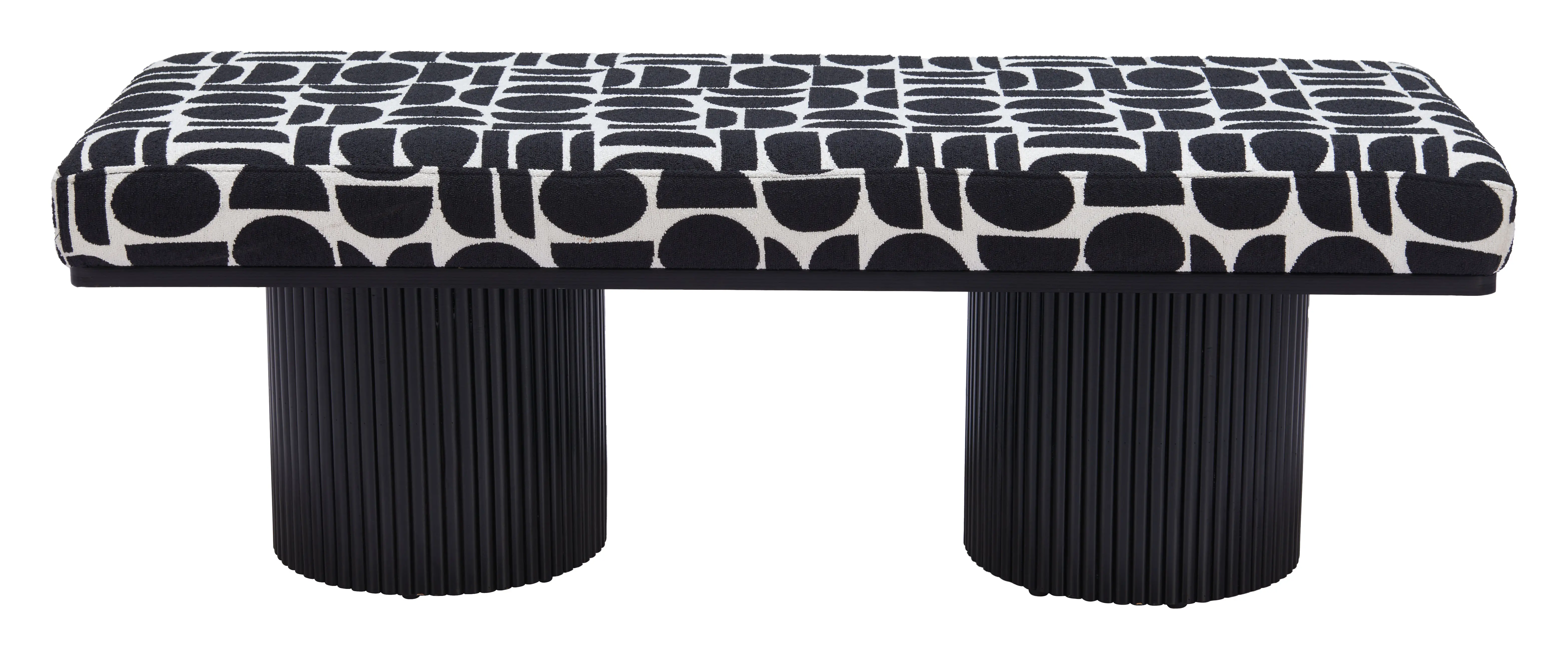Botoia Black and White Upholstered Bench-1