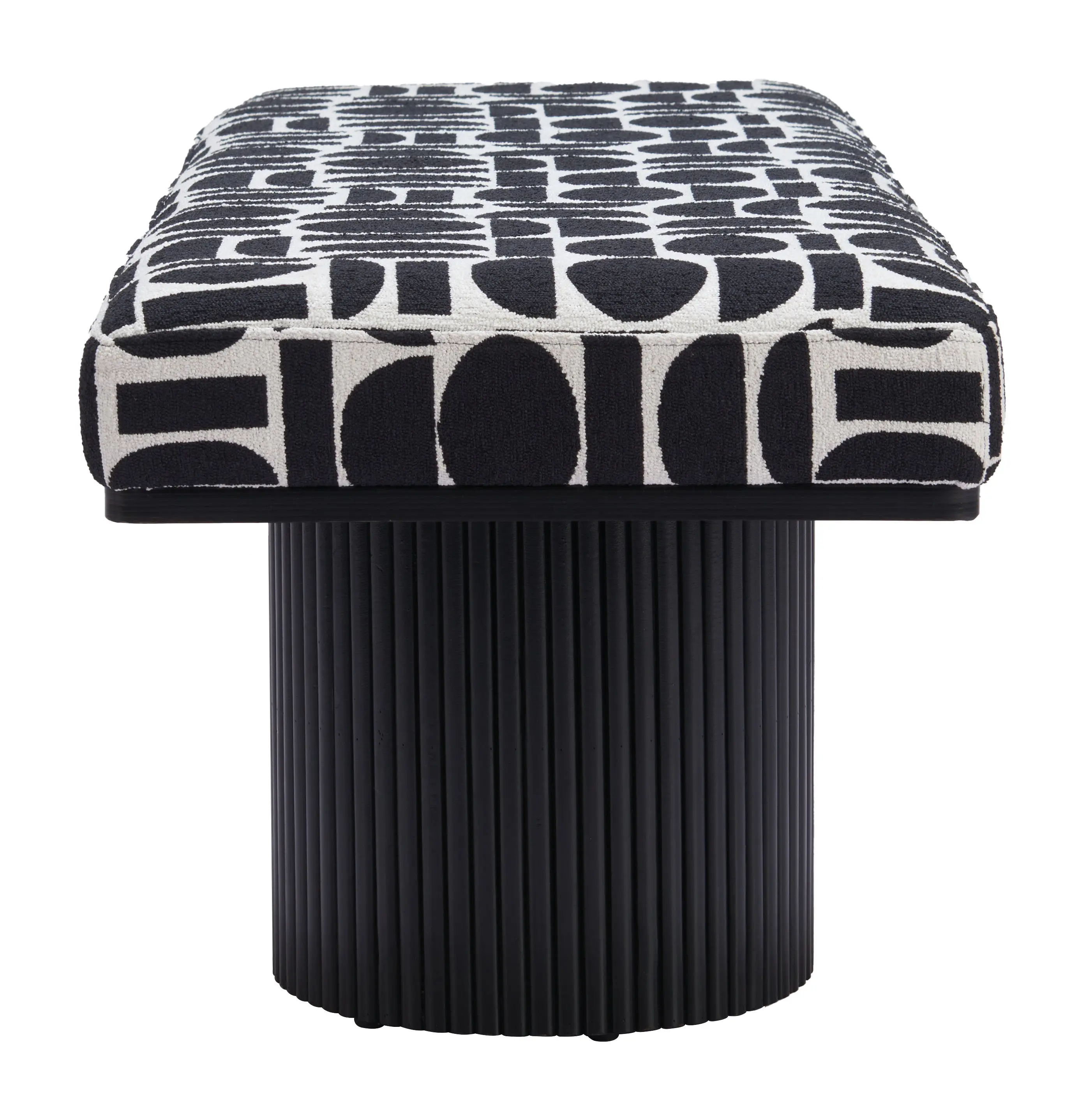 Botoia Black and White Upholstered Bench-4