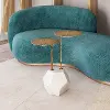 Anten Brass & White Marble Side Table