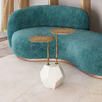 Anten Brass & White Marble Side Table