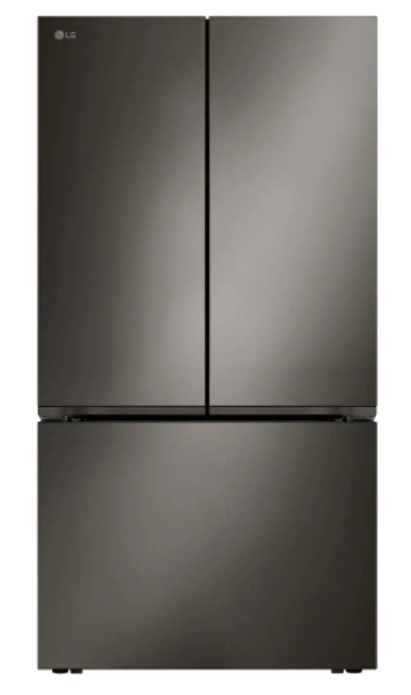 LG 26.5 Cu Ft 3‑Door French Door Refrigerator - Counter Depth Internal Dispenser Black Stainless Steel