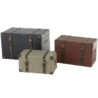 Medium Wooden Vintage Decorative Trunk
