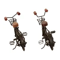 Black Metal Wooden Bike Sculpture