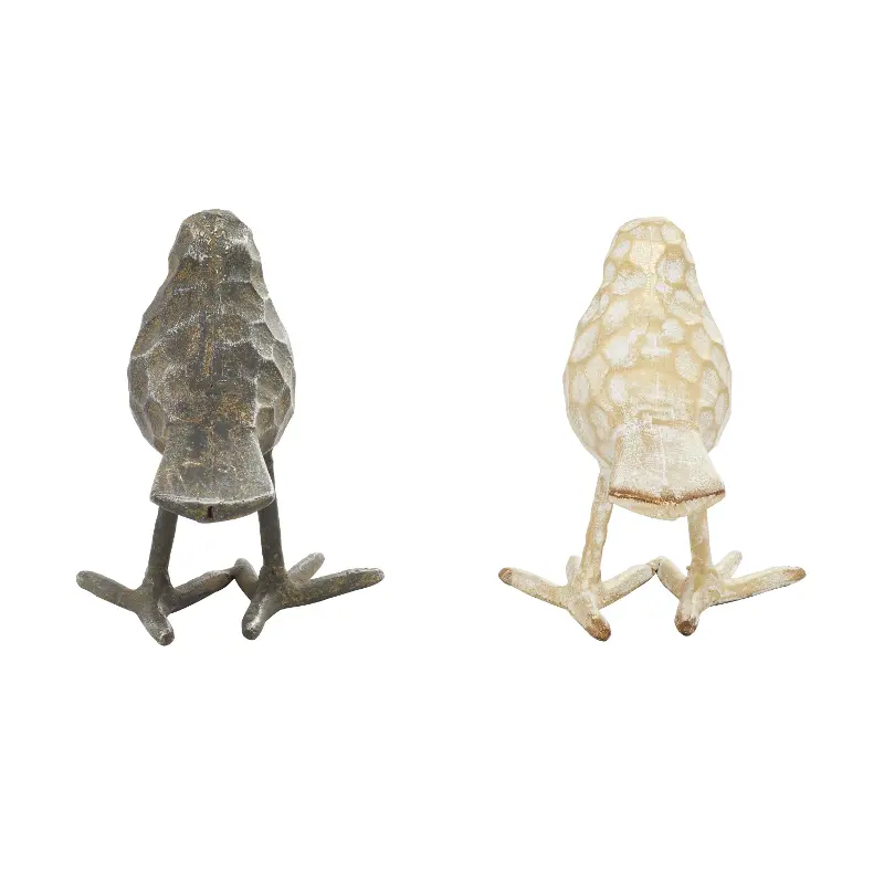 Metal Bird Decorative Sculpture Set of 2