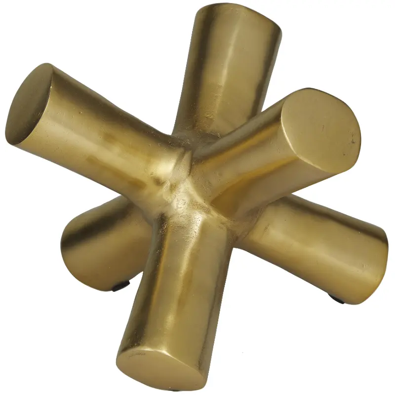 Gold Aluminum Metal Abstract Jack Decoration