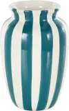 10  Teal Ceramic White Vertical Vase