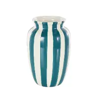 10  Teal Ceramic White Vertical Vase