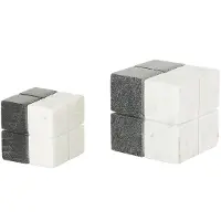 Large White Marble Geometric Dice Sculpture