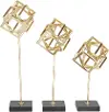 Medium 16  Gold and Marble Geometric Decorative Sculpture