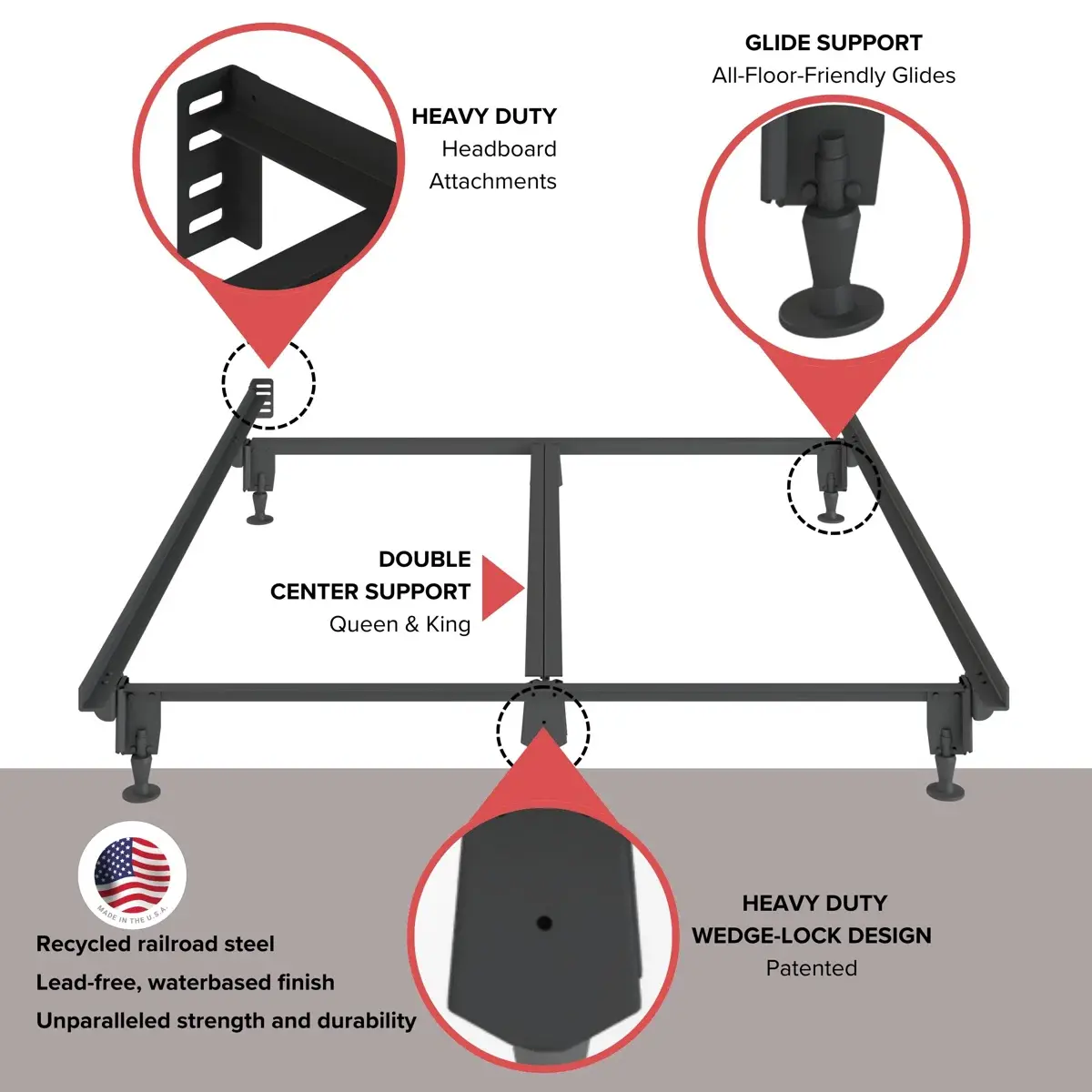 All Size Inst-a-Matic Heavy Duty Adjustable Metal Bed Frame-5