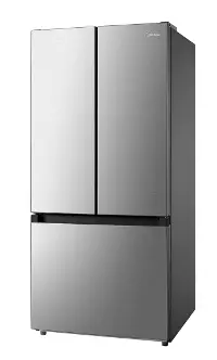 Midea 18 Cu Ft French Door Refrigerator – Gallon Door Bins Stainless Steel