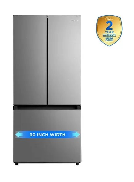 Midea 18 Cu Ft French Door Refrigerator – Gallon Door Bins Stainless Steel-2