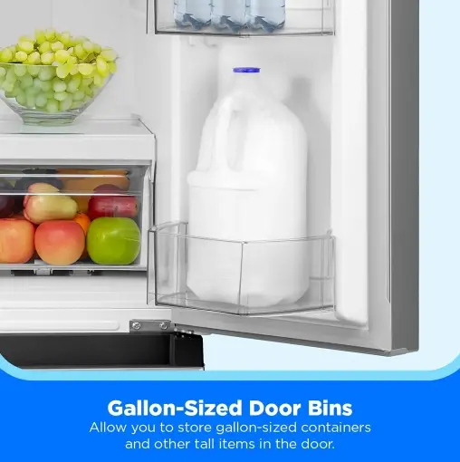 Midea 18 Cu Ft French Door Refrigerator – Gallon Door Bins Stainless Steel-7