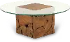 Atlantik Teak Root and Glass Coffee Table