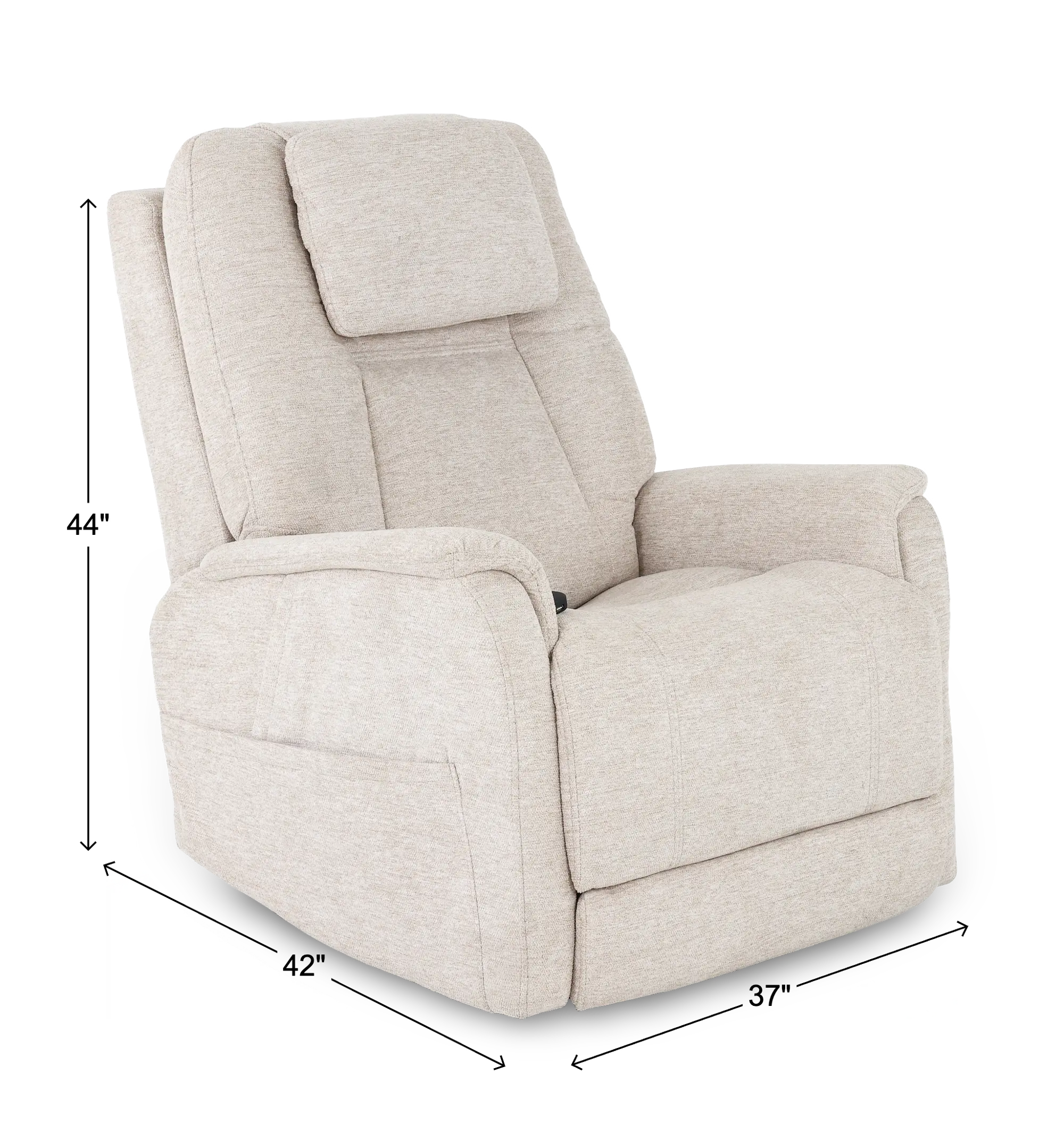 Zecliner 3+ Cream Power Rocker Recliner with Heat and Massage | RC