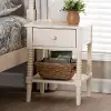 258-14209-RCW Welsh Spindle Leg Ivory Nightstand