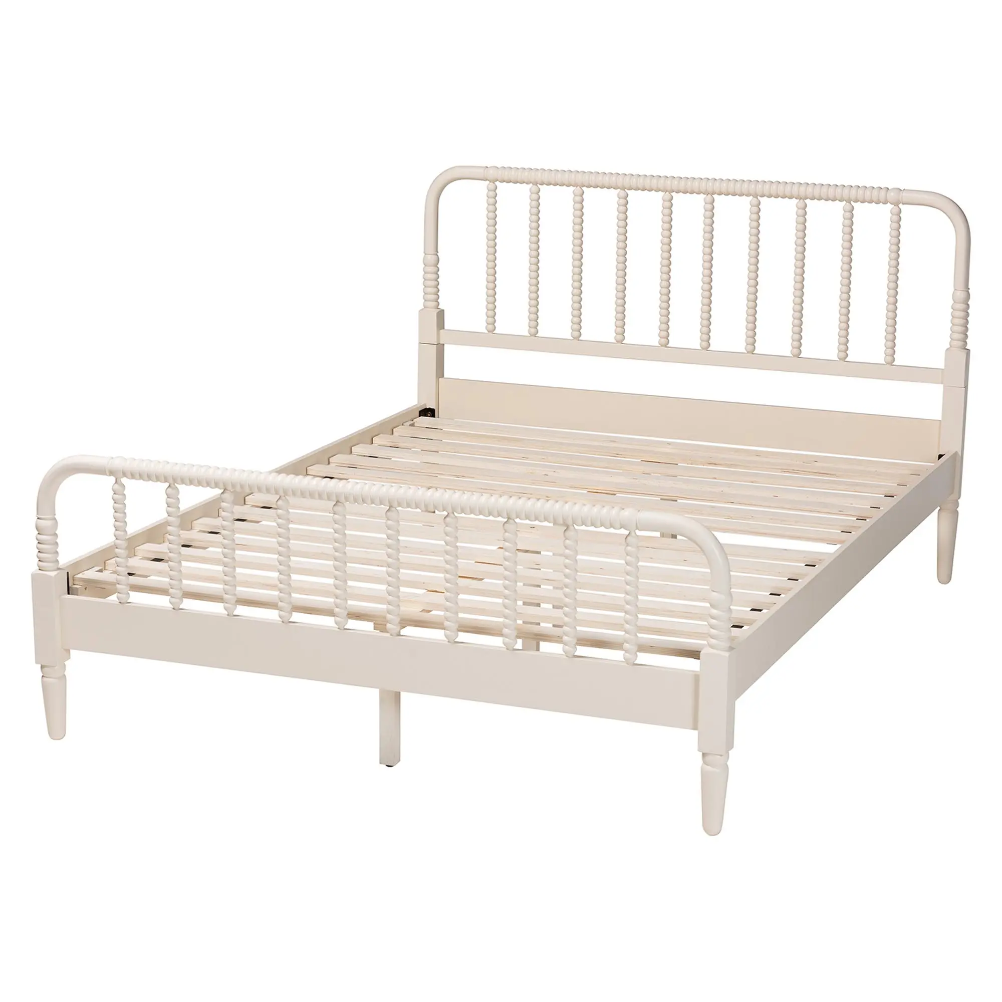 258-14205-RCW Welsh Ivory Spindle Wood Queen Platform Bed-5