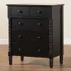 258-14246-RCW Welsh Black Spindle Wood 5-Drawer Chest