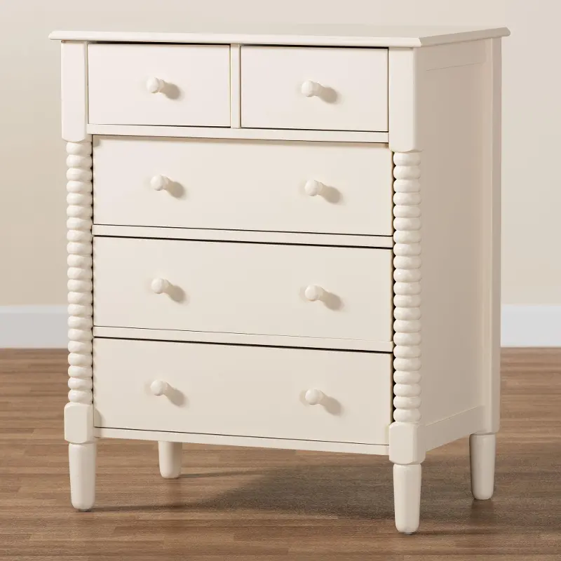 Welsh Ivory Spindle Wood 5-Drawer Chest