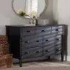 258-14248-RCW Welsh Black Spindle Wood 7-Drawer Dresser