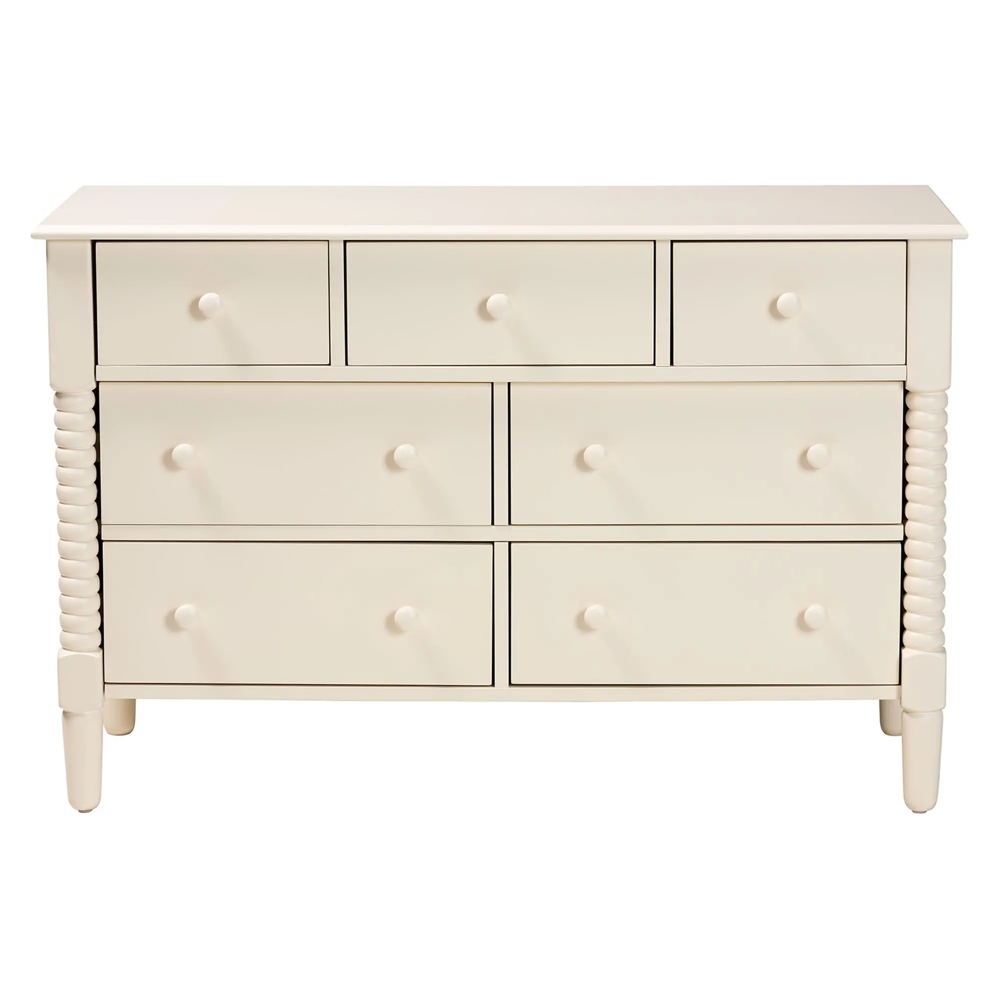 258-14249-RCW Welsh Ivory Spindle Wood 7-Drawer Dresser-3