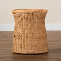 259-14163-RCW Caroline Light Honey Round Natural Rattan End Table