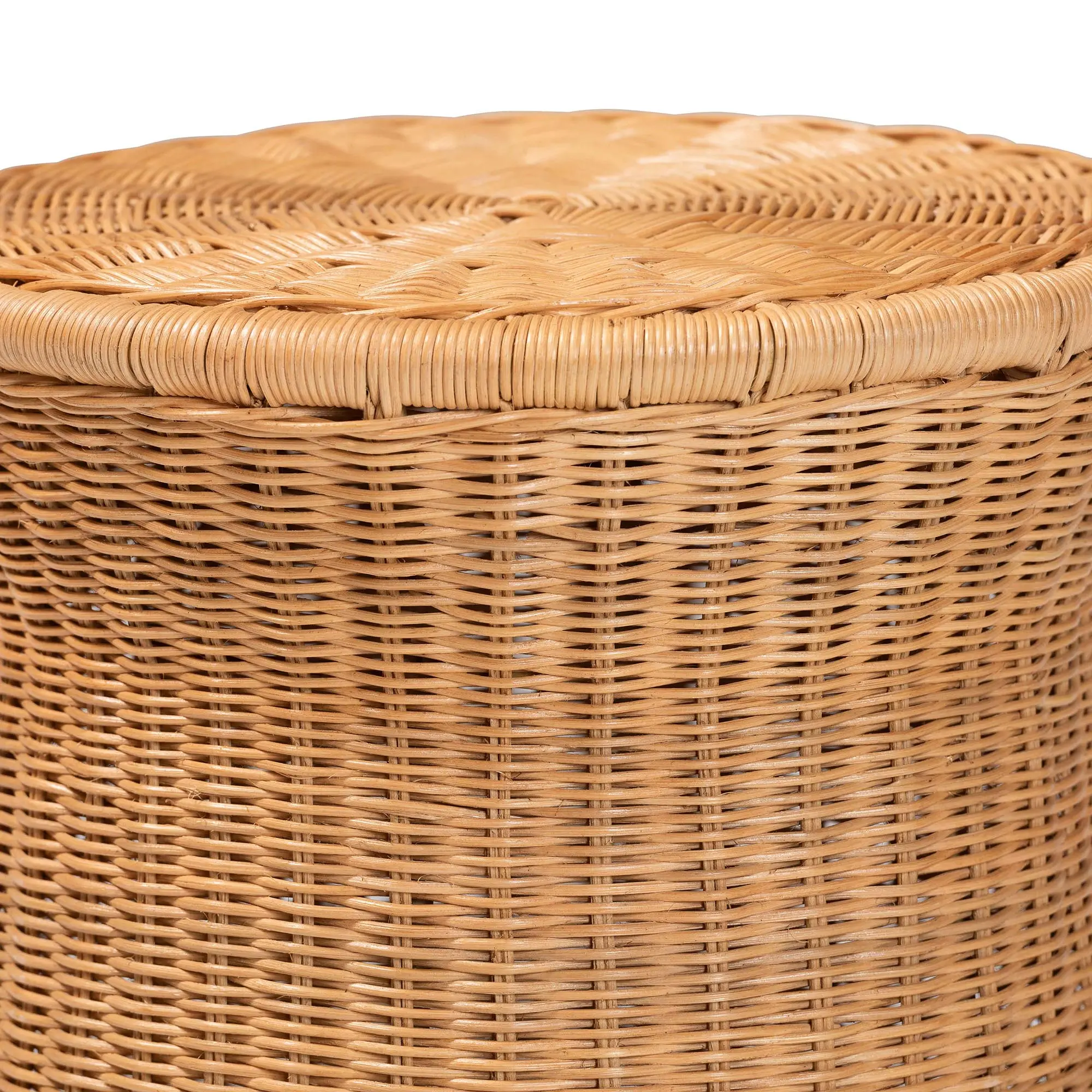 259-14163-RCW Caroline Light Honey Round Natural Rattan End Table-4