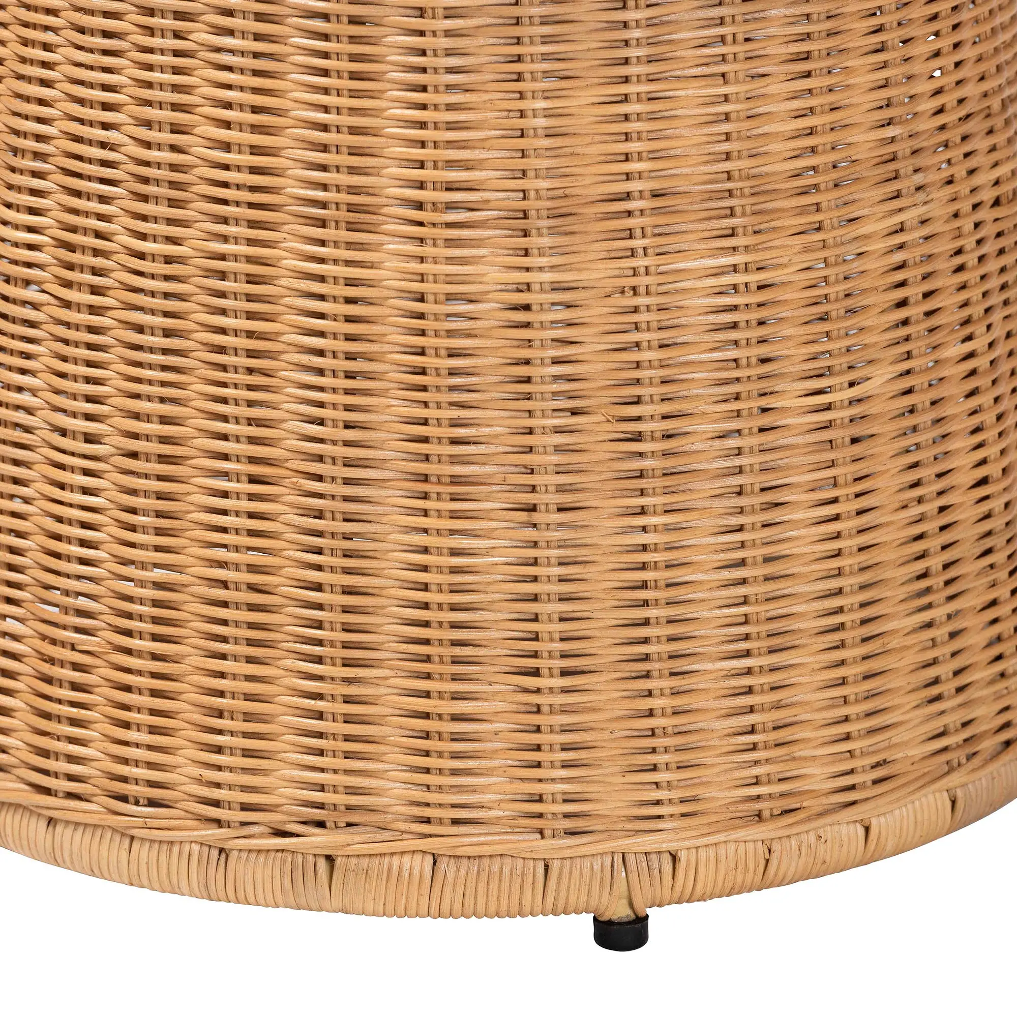 259-14163-RCW Caroline Light Honey Round Natural Rattan End Table-5