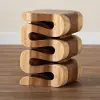 259-14284-RCW Eliada Hand-Carved Suar Wood Side Table