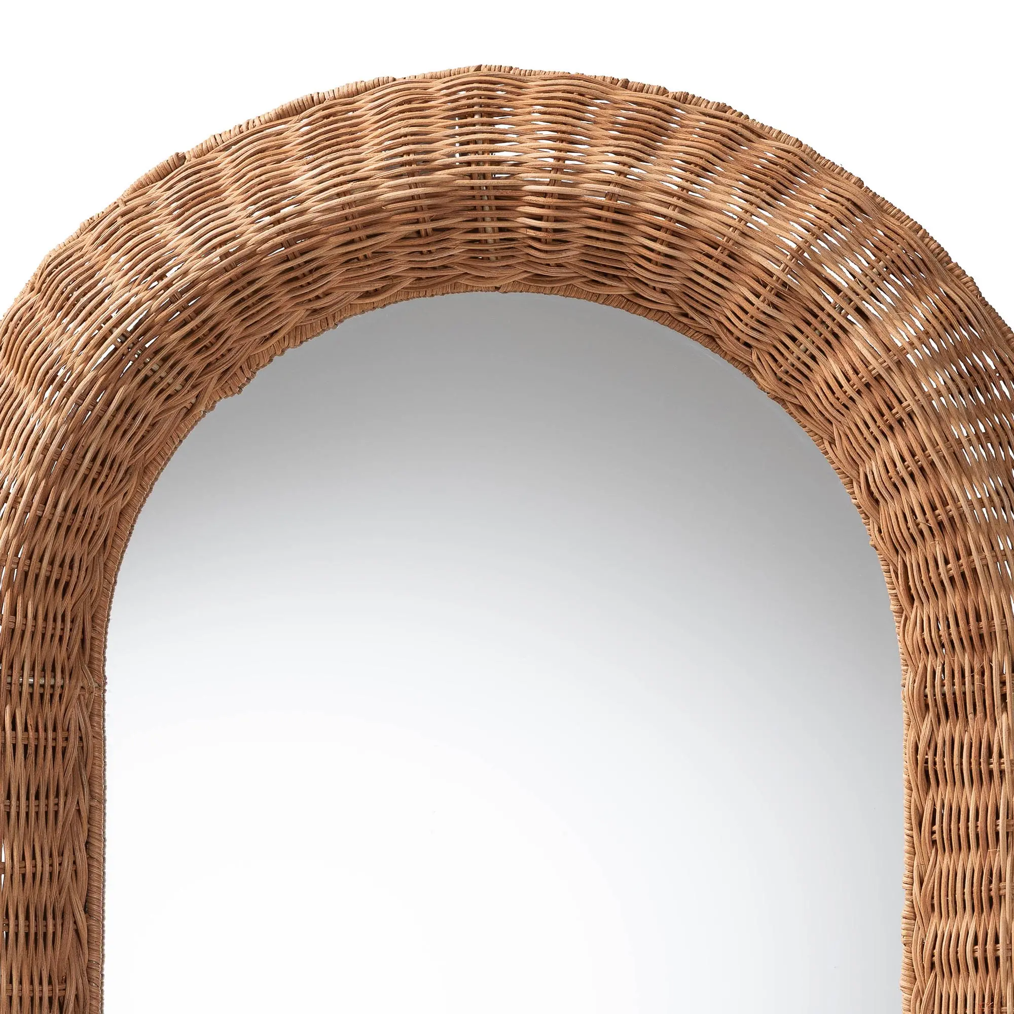 260-14231-RCW Bricia Natural Rattan Arched Wall Mirror-3