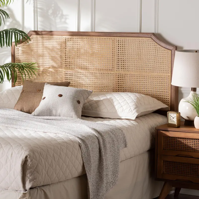 Hermione Walnut Bamboo Queen Headboard