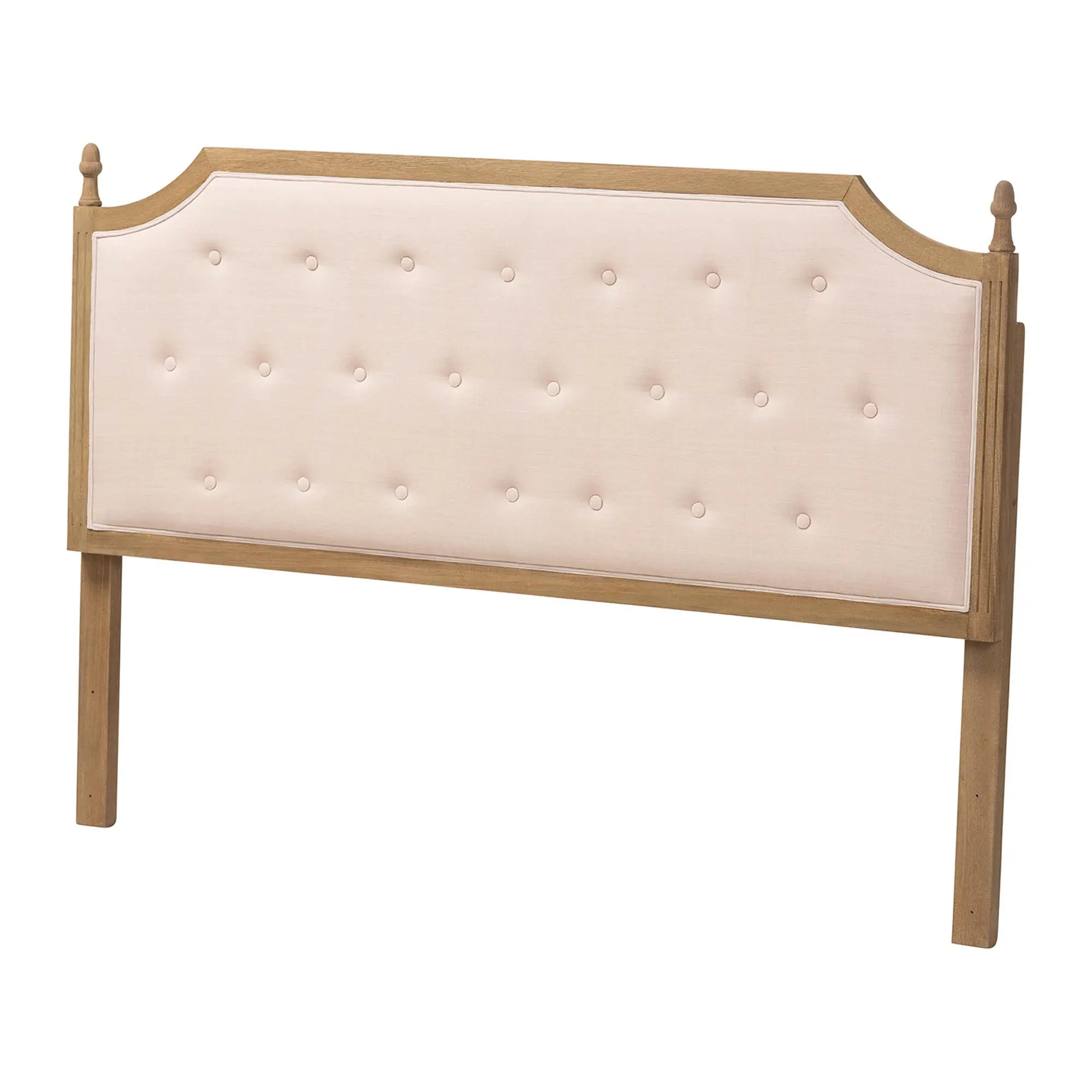 260-14312-RCW Lourdes Beige Upholstered Queen Headboard-3