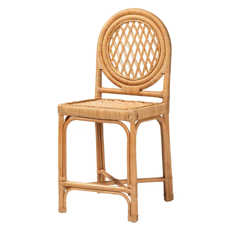 Orla Light Honey Round Back Rattan Counter Stool