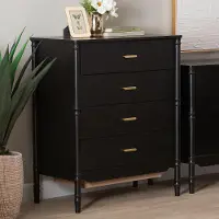 260-14263-RCW Marisela Black Wood Chest of Drawers