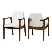 261-2PC-14251-RCW Miyata White and Brown Dining Chairs, Set of 2