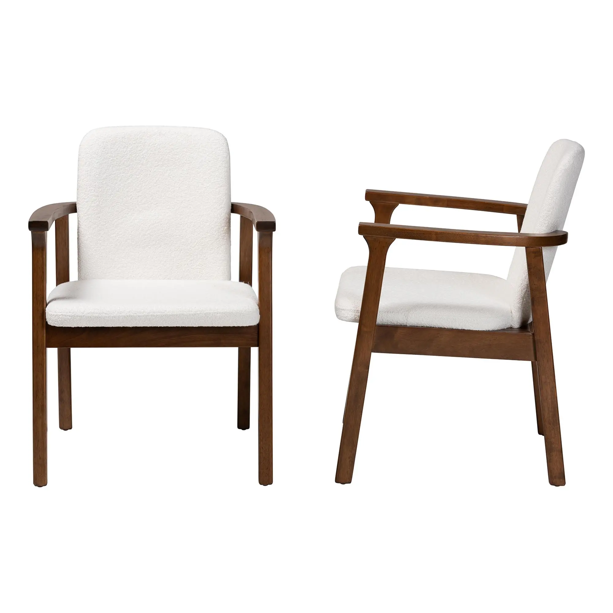 261-2PC-14251-RCW Miyata White and Brown Dining Chairs, Set of 2-4