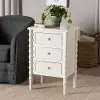 253-14066-RCW Milena Classic White Wood 3-Drawer End Table with Spindle Legs