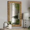 254-14108-RCW Vadim Antique Golden Wood Wall Mirror with Seashell Border