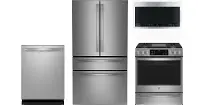 FPS-4PC-930-GAS-PKG GE Profile 4 Piece Gas Appliance Package - Stainless Steel