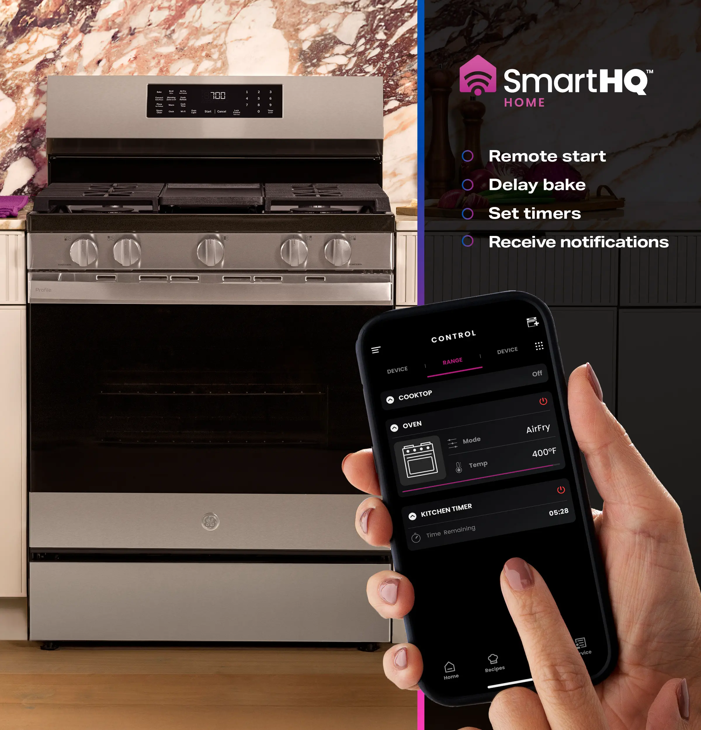 PGF700AYFS GE Profile Smart 5.3 Cu Ft Single Oven Gas Range - Stainless Steel-5