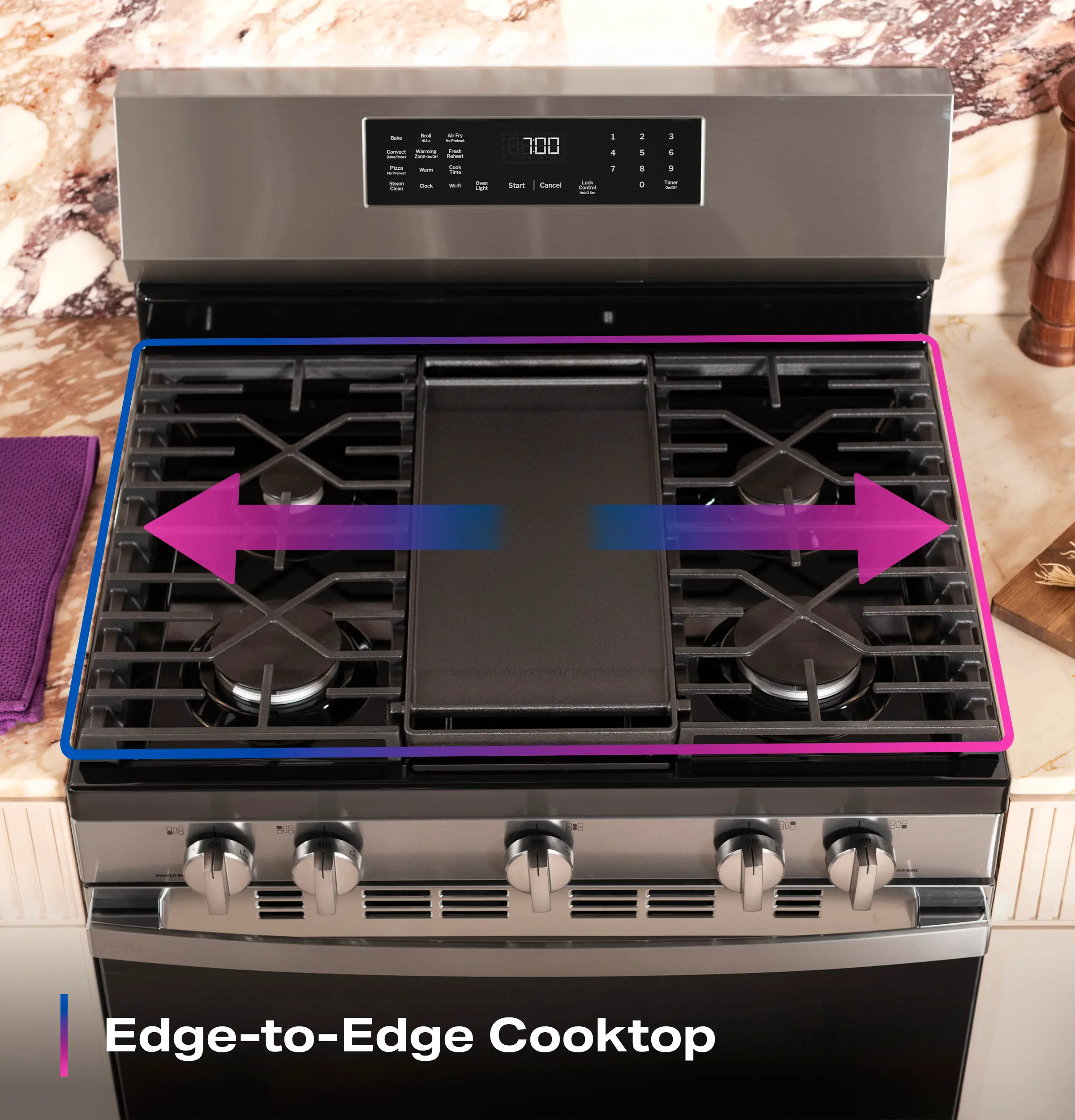 PGF700AYFS GE Profile Smart 5.3 Cu Ft Single Oven Gas Range - Stainless Steel-7
