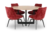 KIT/CADE-4SC-CHERRY-CHR Cade Cherry Red 5-Piece Dining Table Set