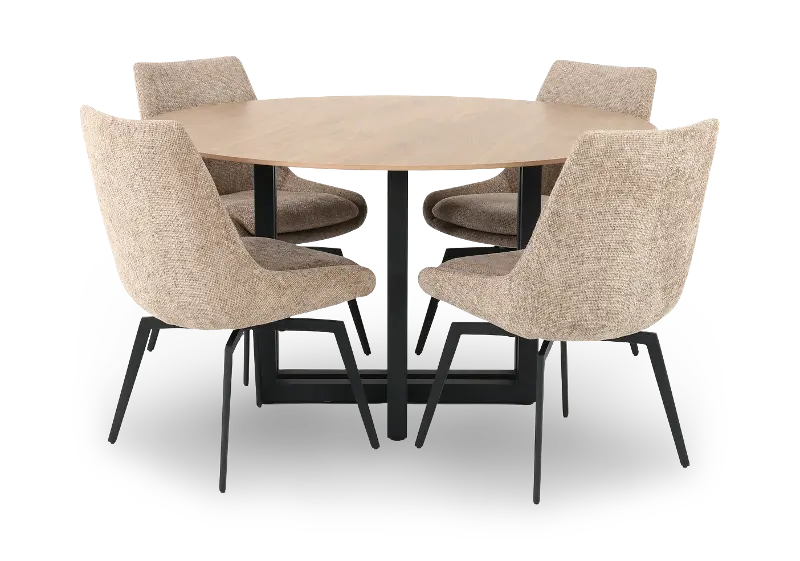 Cade Beige 5-Piece Dining Table Set