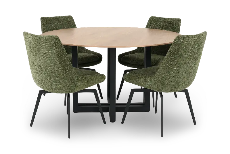 Cade Olive Green 5-Piece Dining Table Set