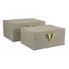 Small Beige and Gold Decorative Box