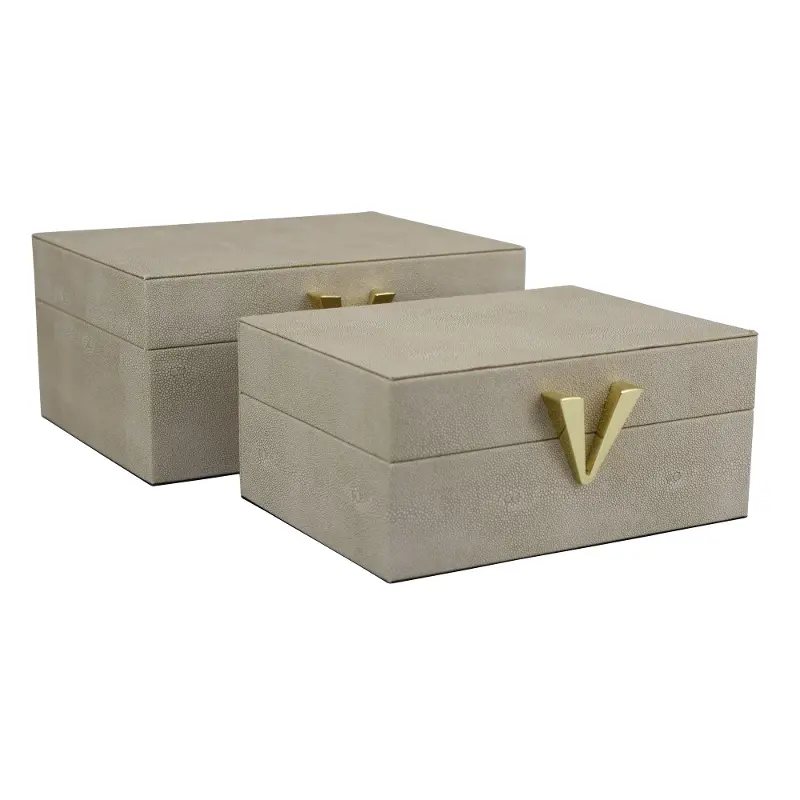 Small Beige and Gold Decorative Box