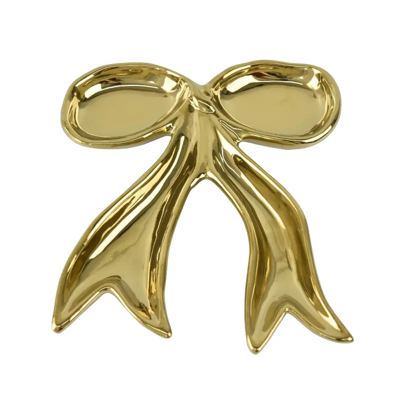 Gold Ceramic Bow Tray