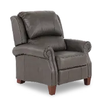 295471/FL152357 Carlton Smoke Gray Leather High-Leg Recliner