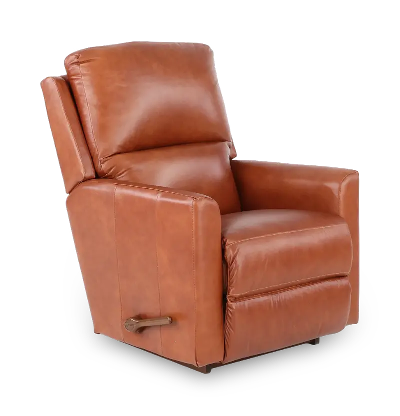 Wynne Russet Brown Leather Rocker Recliner